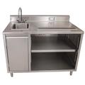 Bk Resources Stainless Beverage Table, Sink On Left, 5"Riser Electric Outlet 30X60 BEVT-3060L